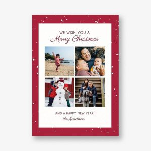 Red Fleck Border Photo Card