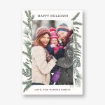 Watercolor Winter Greens Holiday Photo Card