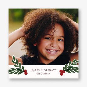 Holly Berries Holiday Photo Card