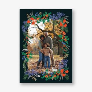 Winter Floral Holiday Photo Card