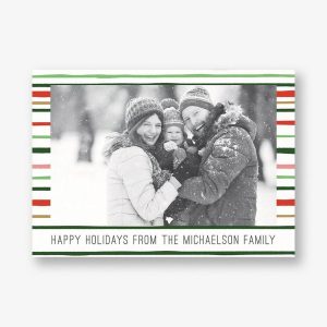 Holiday Stripes Horizontal Photo Card