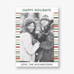 Holiday Stripes Vertical Photo Card