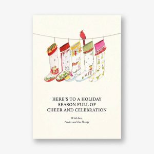 Cardinal Stockings Holiday Card
