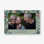 Christmas Botanical Border Postcard