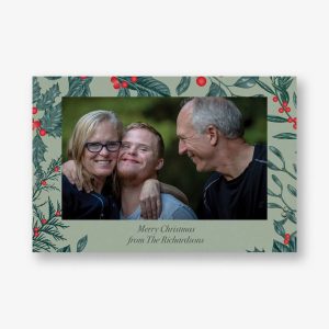 Christmas Botanical Border Postcard