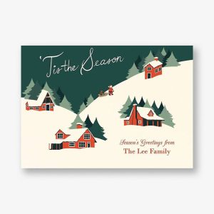 Cozy Cabins Holiday Greeting Card
