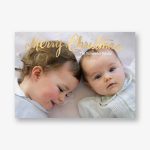 Foil Stamped Merry Christmas Script Top Photo Card