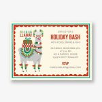 Fa La La Llama Holiday Party Invitation