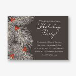 Slate Pine Branches Holiday Party Invitation