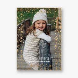 Star Border Foil Photo Card Vertical