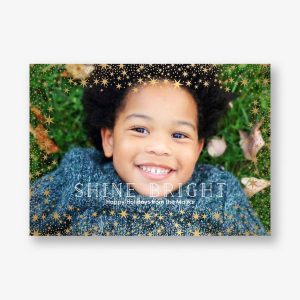 Star Border Foil Photo Card Horizontal
