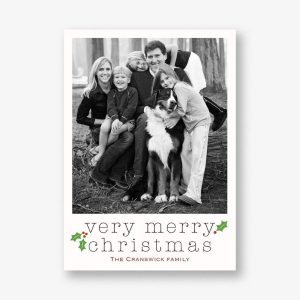 Very Merry Holly Holiday Photo Card
