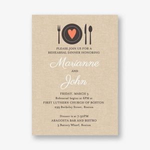 Heart Setting Rehearsal Dinner Invitation