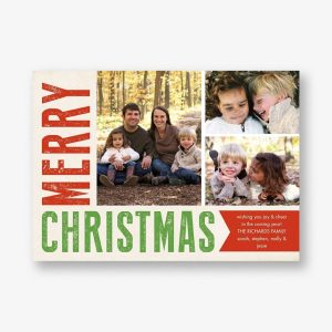 Merry Christmas Poster Multi-Photo Card