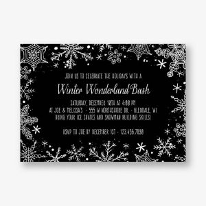 Snowflake Splatter Holiday Party Invitation