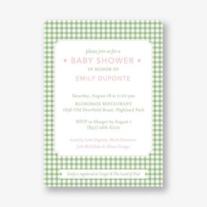 Gingham Baby Shower Invitation