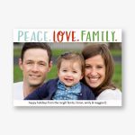 Peace Love Family Holiday Photo Card