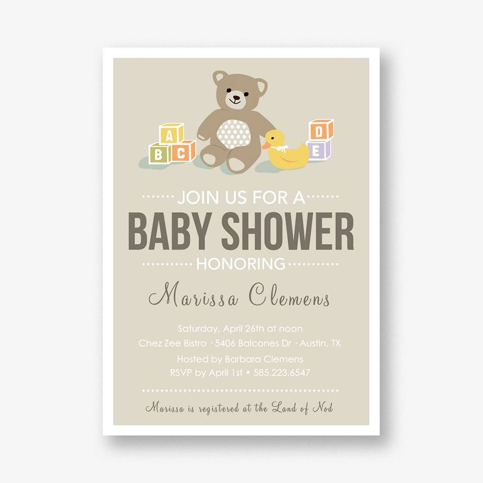 Teddy Bear Baby Shower Invitation