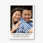 Knockout Frame Photo Engagement Party Invitation