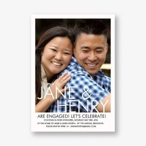 Knockout Frame Photo Engagement Party Invitation