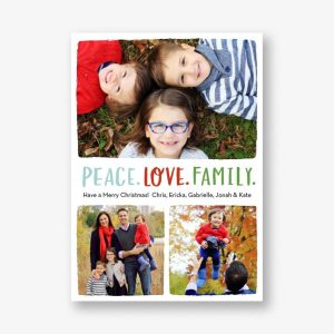 Peace Love Family Holiday Multi-Photo Card