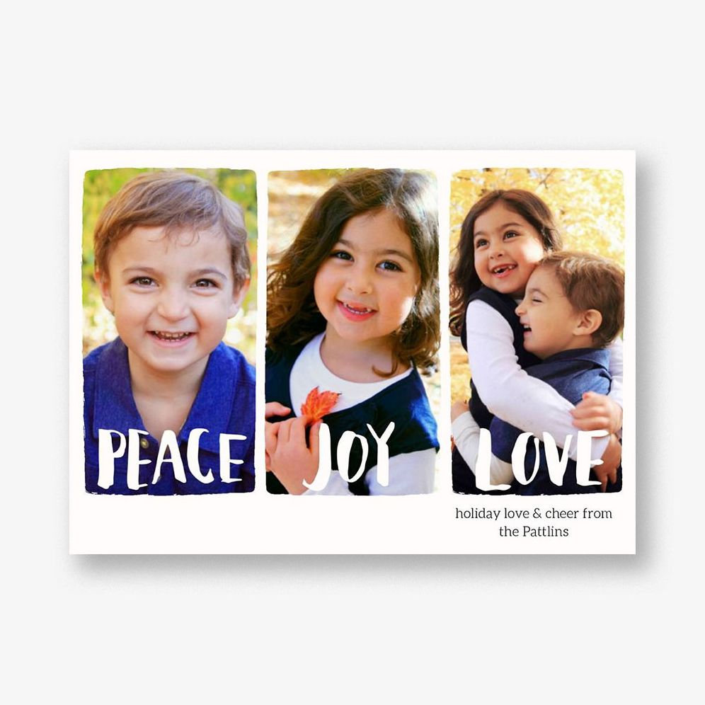 Peace Joy Love Sketch Holiday Multi-Photo Card