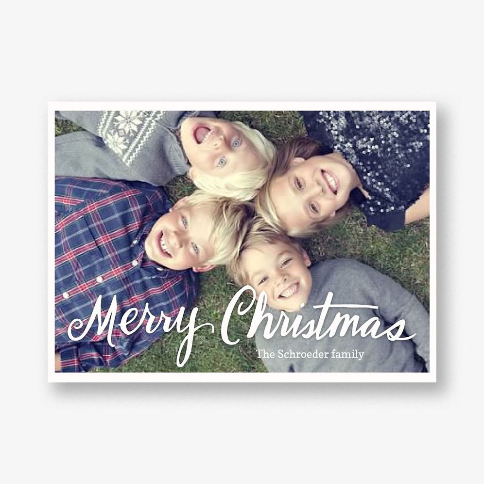 Merry Christmas Thick Script Holiday Photo Card
