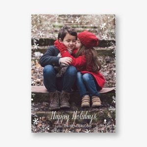 Snowflake Holiday Photo Card Vertical