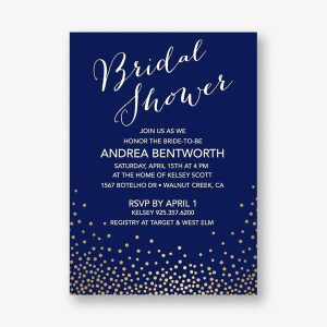 Gold Foil Stamped Champagne Bridal Shower Invitation