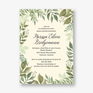 Watercolor Garden Bridal Shower Invitation