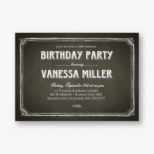 Chalk Border Birthday Party Invitation