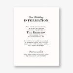 Chandelier Wedding Information Card