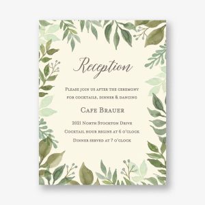 Watercolor Garden Wedding Information Card