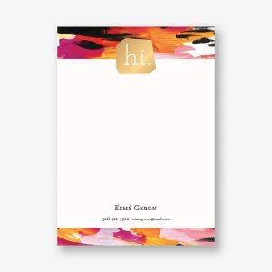 Gold Foil Stamped Hi Abstract A6 Stationery
