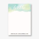 Watercolor Hello A6 Stationery