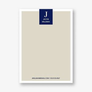 Monogram Tab A6 Stationery