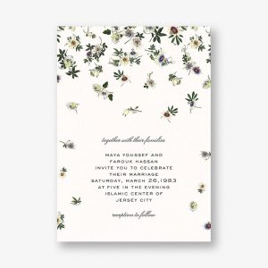 Passiflora Caerulea Cream Wedding Invitation