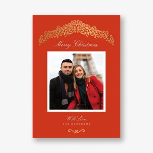 Foil Scrollwork Holiday Photo Card