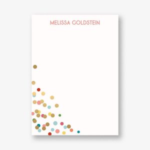Gold Foil Rainbow Confetti A6 Stationery