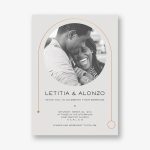 Destiny Photo White Wedding Invitation