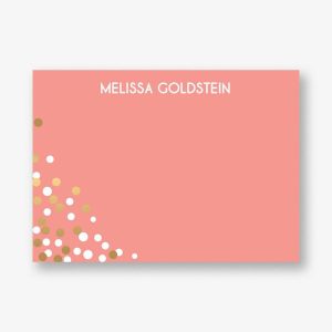 Gold Foil Stamped Confetti Solid A6 Stationery
