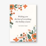 Letter Press Pointsettia Holiday Card