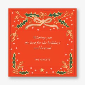 Holly Christmas Holiday Card