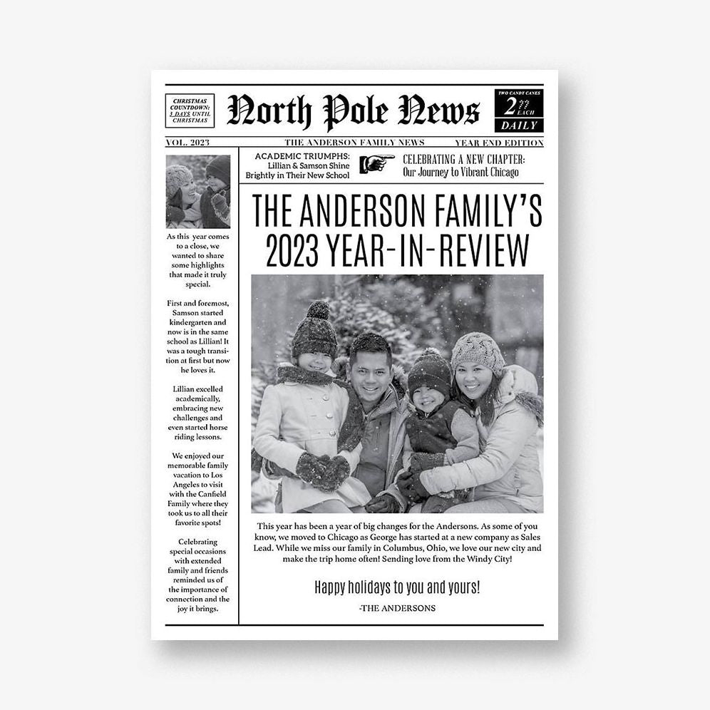 North Pole News Holiday Photo Card