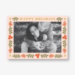 Winterberries Frame Holiday Photo Card