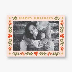 Winterberries Frame Holiday Photo Card