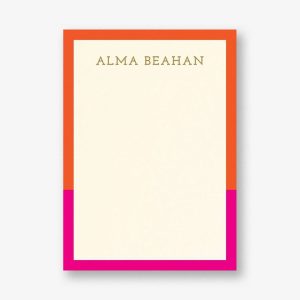 Pink Orange Colorblock Stationery