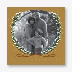 Snowy Sprigs Gold Holiday Photo Card