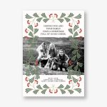 Modern Holly Holiday Photo Card