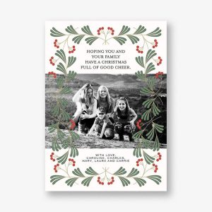 Modern Holly Holiday Photo Card